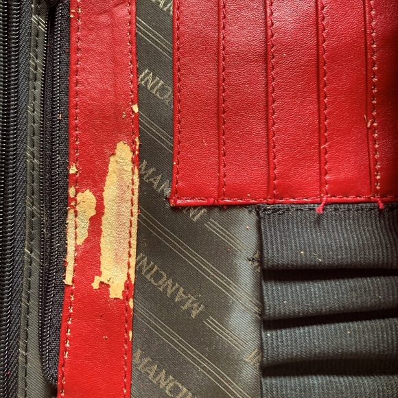 Mancini Red Leather Triple Compartment Briefcase for 15” Laptop/Tablet - Picture 12 of 16